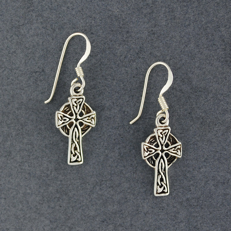Sterling Silver Medium Celtic Cross Earrings