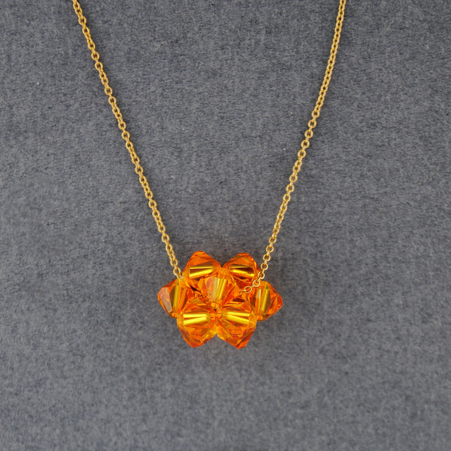14K Gold Filled Rock Candy Amber Swarovski Necklace