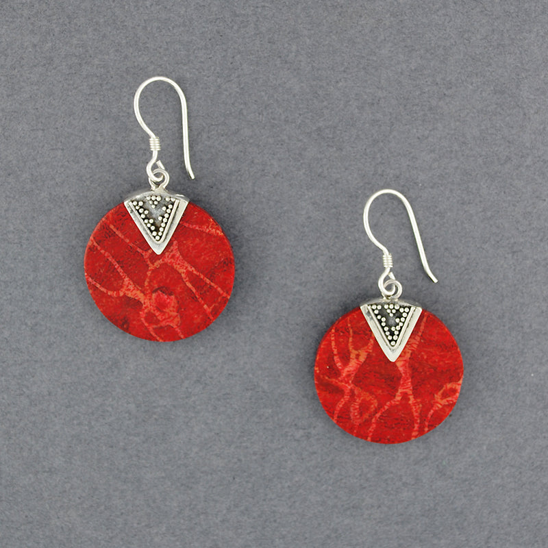 Coral Disc Earrings