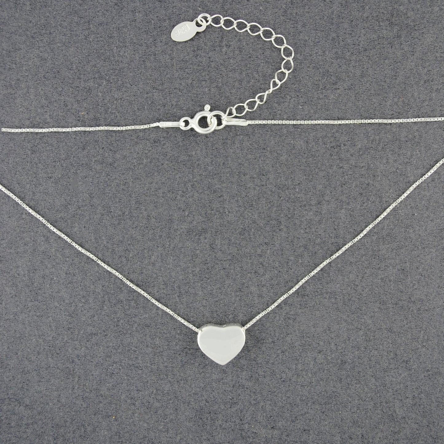 Sterling Silver Solid Heart Necklace