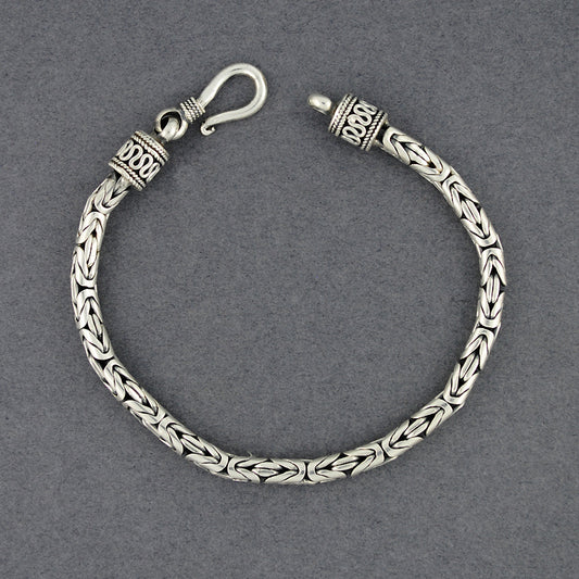 Sterling Silver 4mm Borobudur Bracelet