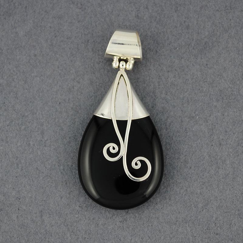 Onyx Teardrop Spirals Pendant