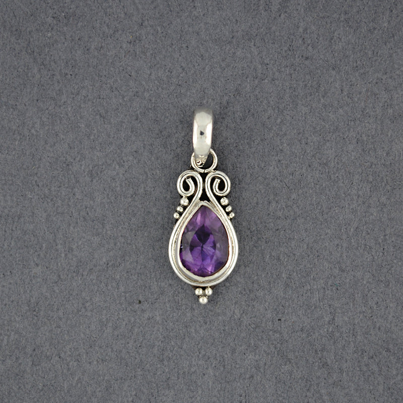 Amethyst Simple Teardrop Pendant