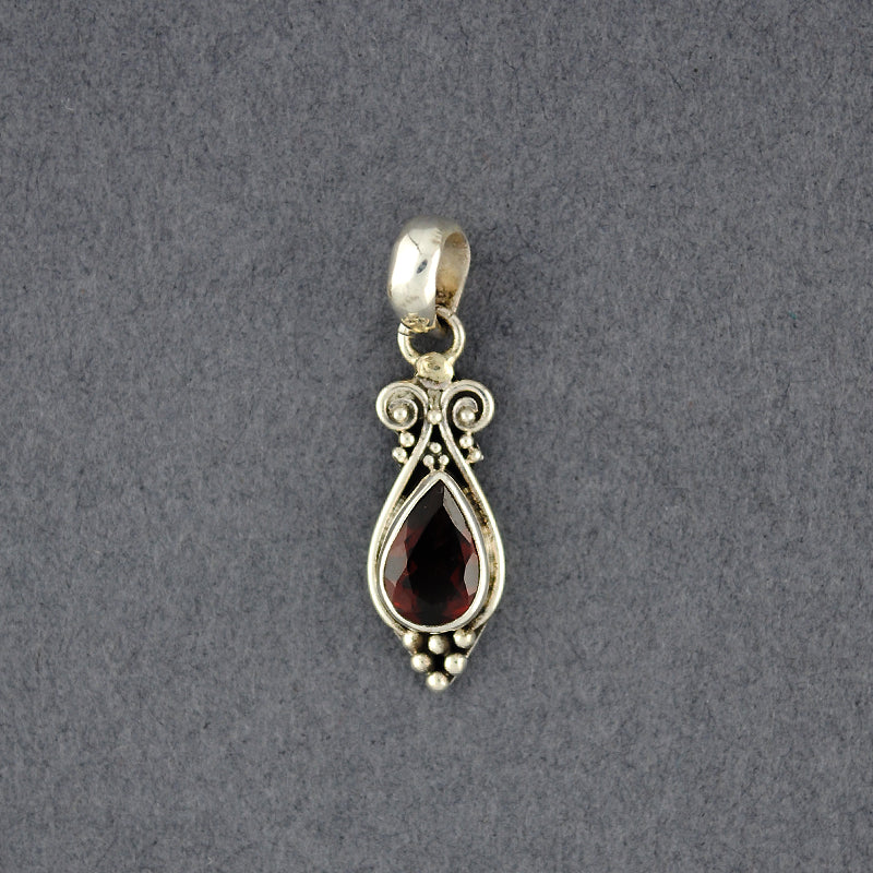 Garnet Teardrop Pendant