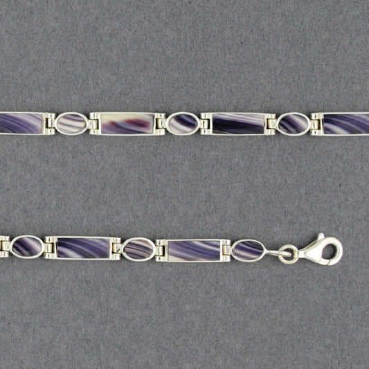 Wampum Rectangle and Oval Hinge Bracelet
