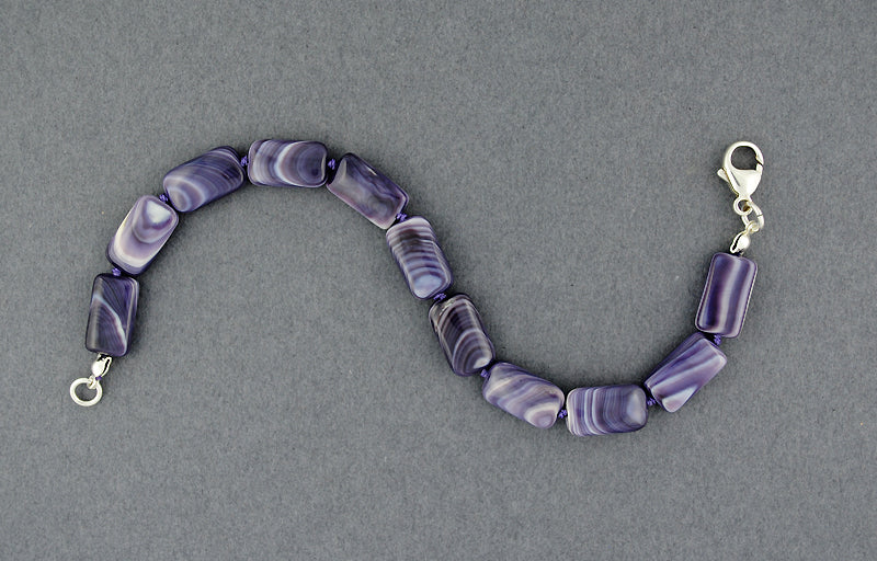 Wampum Hand Knotted Rectangle Bead Bracelet