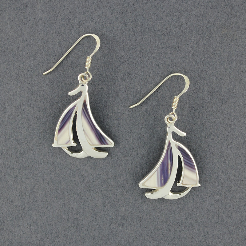 Wampum Sailboat Earring