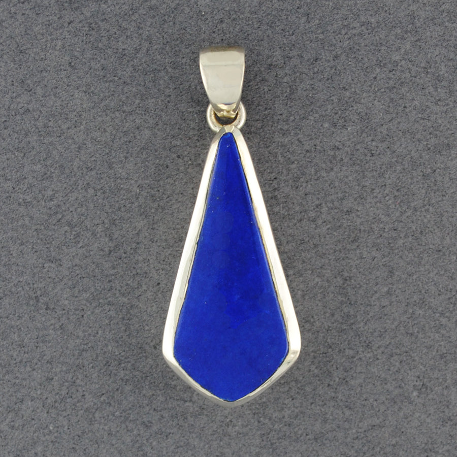 Sterling Silver Lapis Long Pointed Drop Pendant