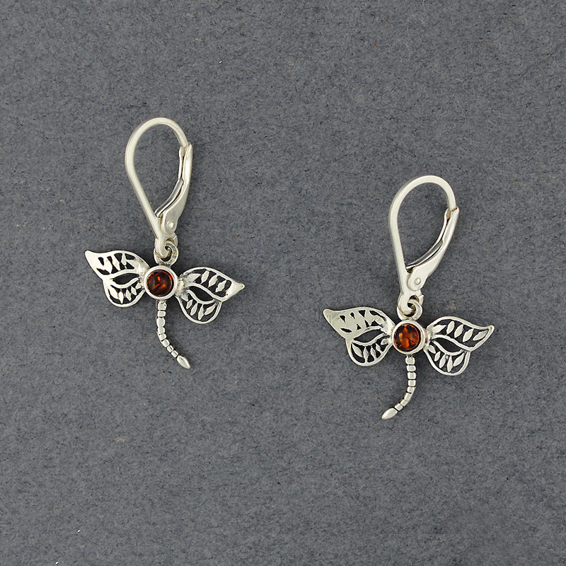 Amber Small Dragonfly Earrings