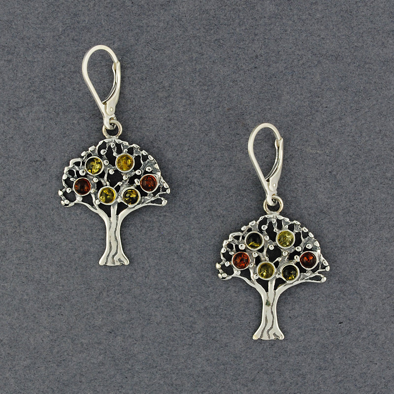 Amber Tree of Life Earrings