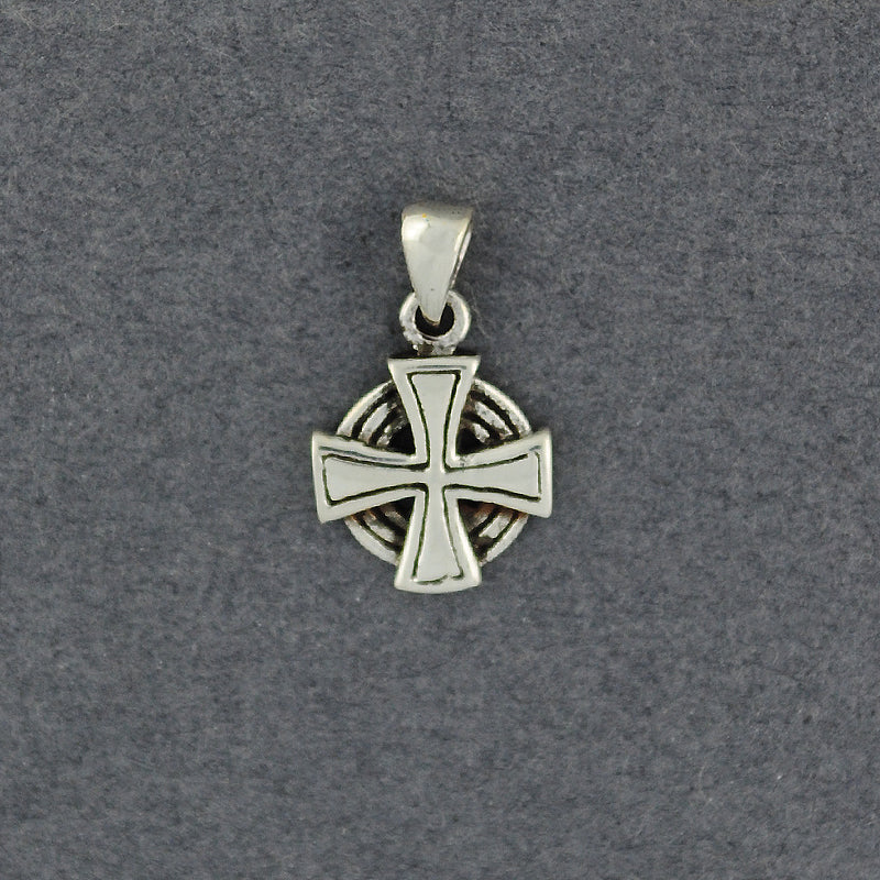 Sterling Silver Circle Celtic Cross Charm