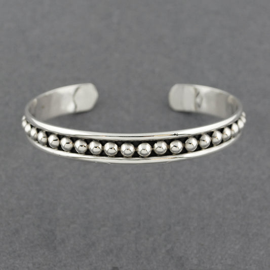 Sterling Silver Small Antiqued Dots Cuff