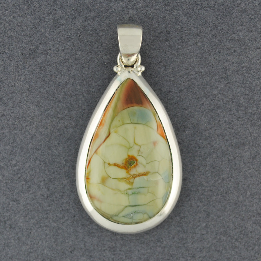 Sterling Silver Imperial Jasper Teardrop Pendant