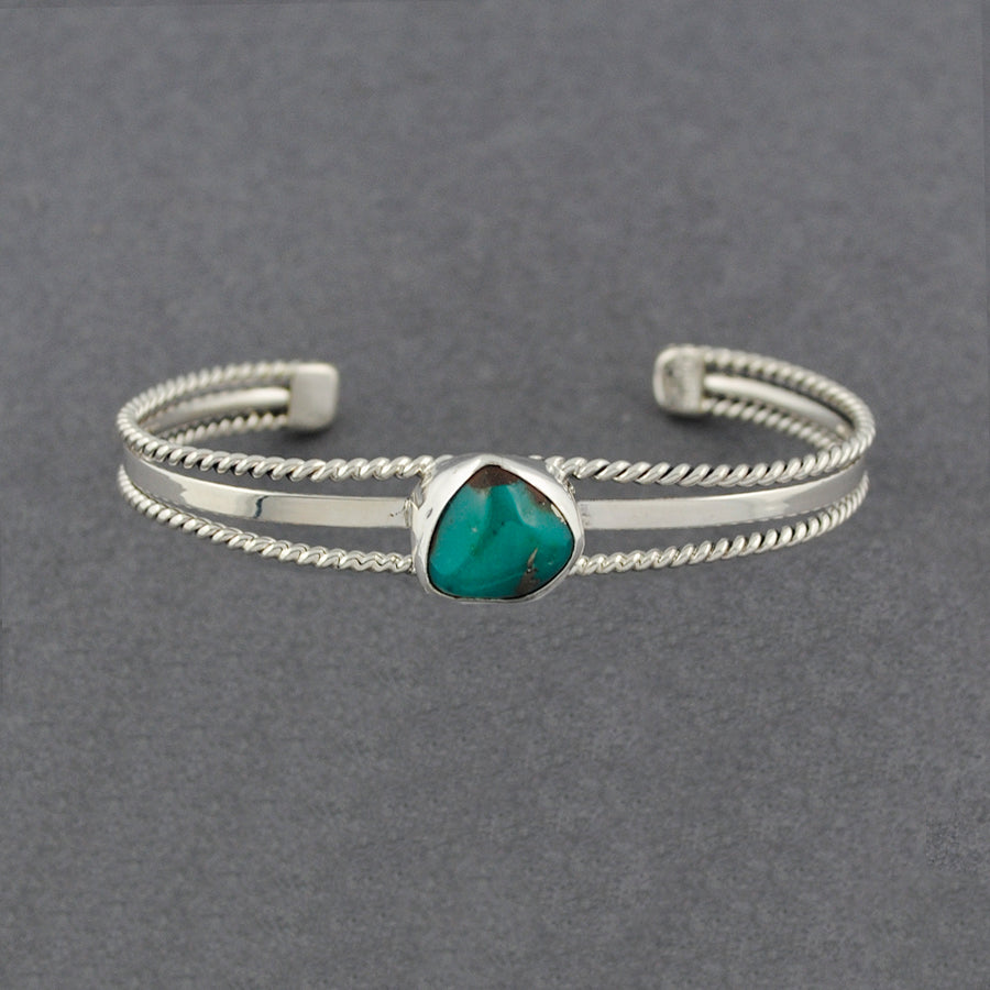 Sterling Silver Turquoise Double Twist Cuff