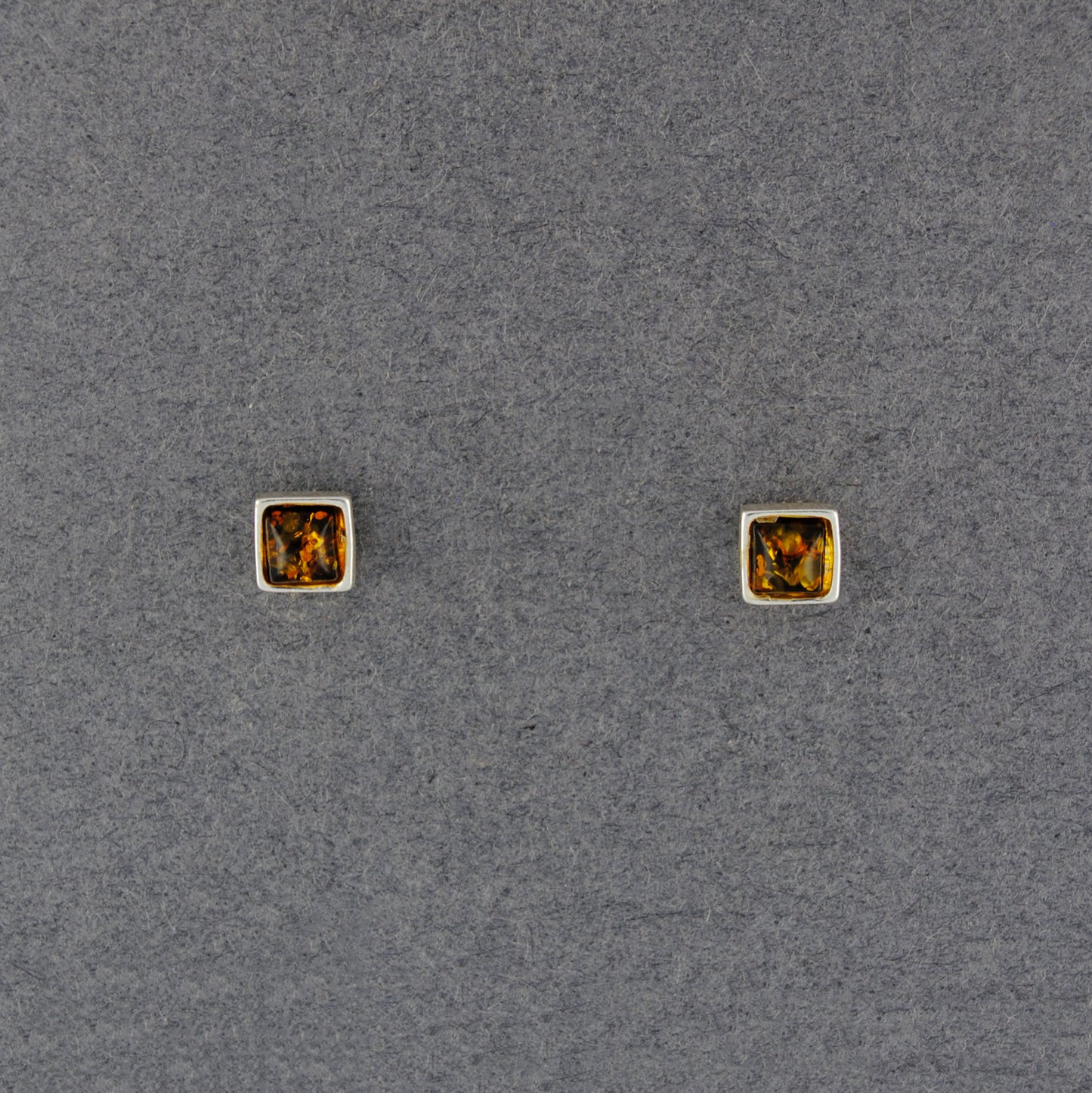 Amber Small Square Post Earrings
