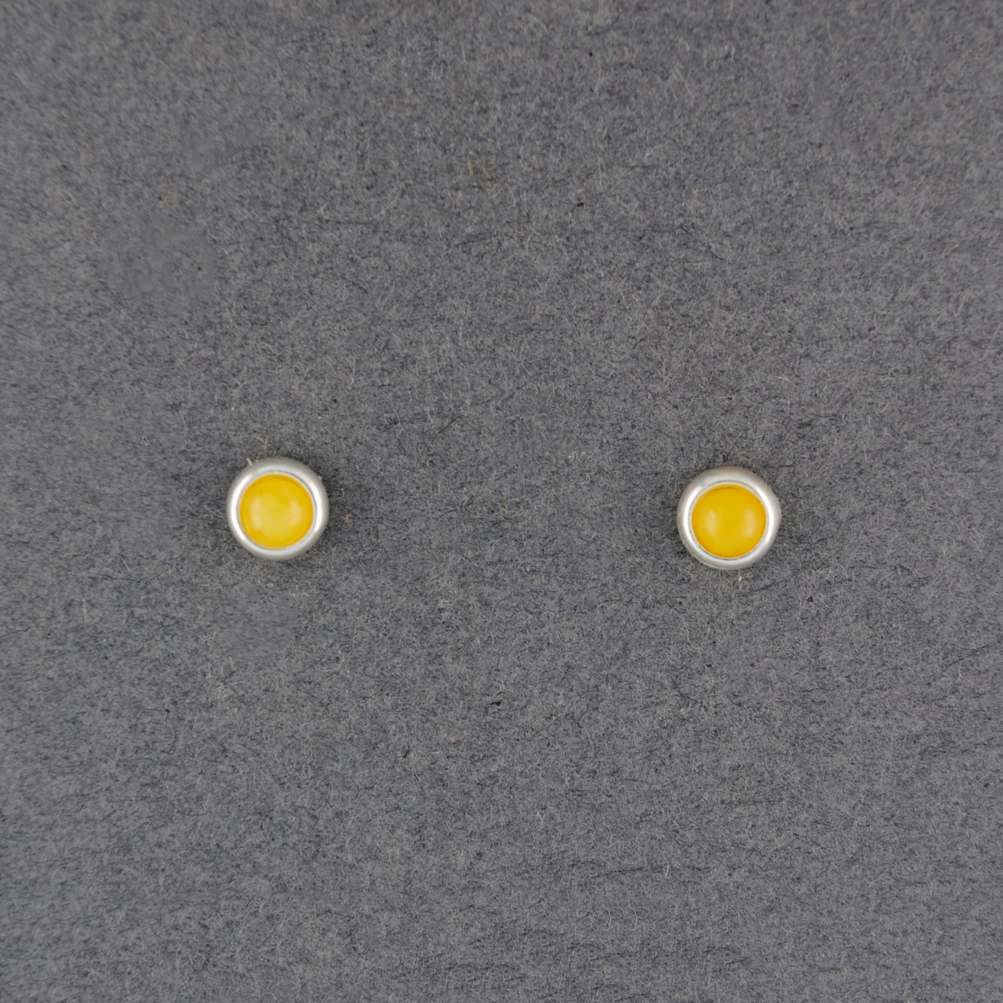 Butterscotch Amber Small Circle Post Earrings