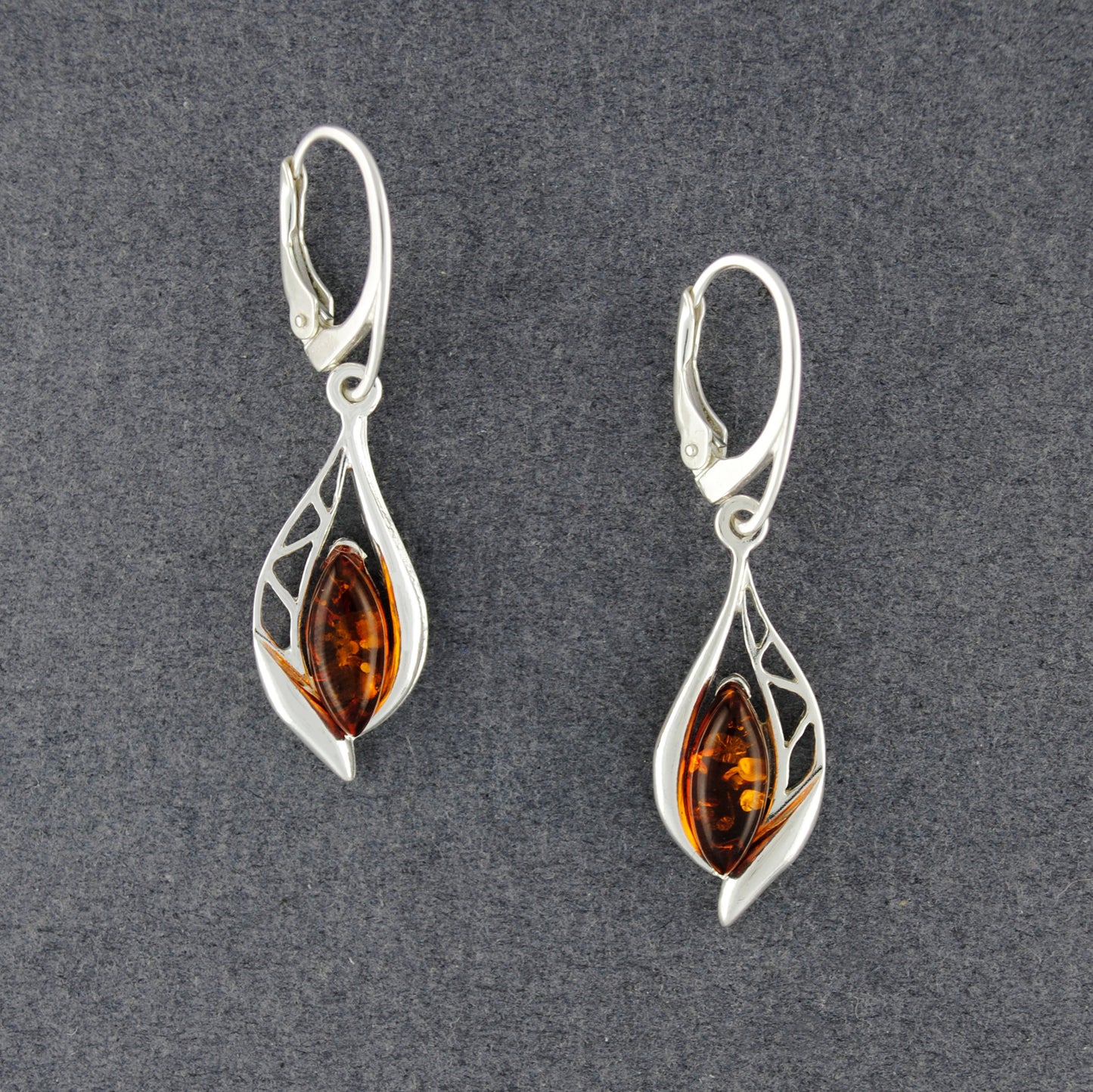 Amber Detailed Marquis Earrings