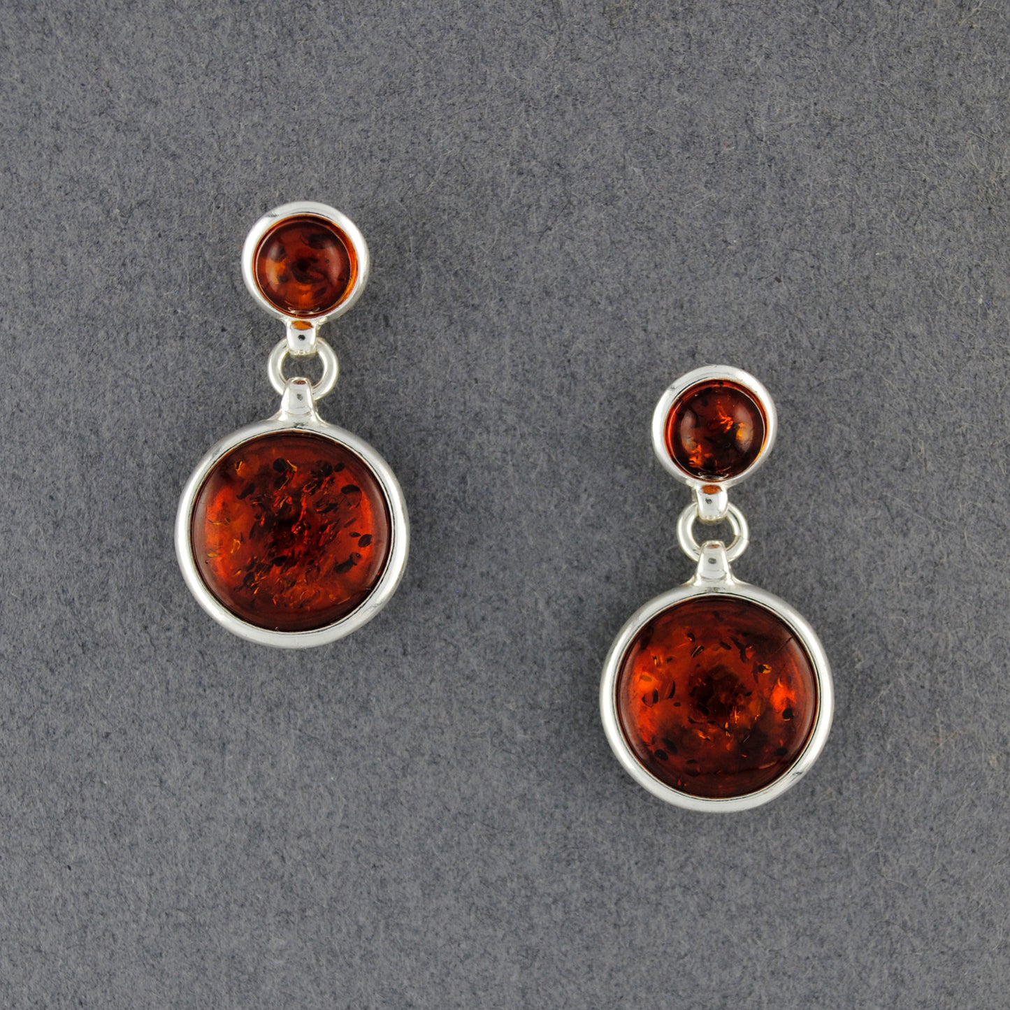 Amber Dangling Circle on Post Earrings