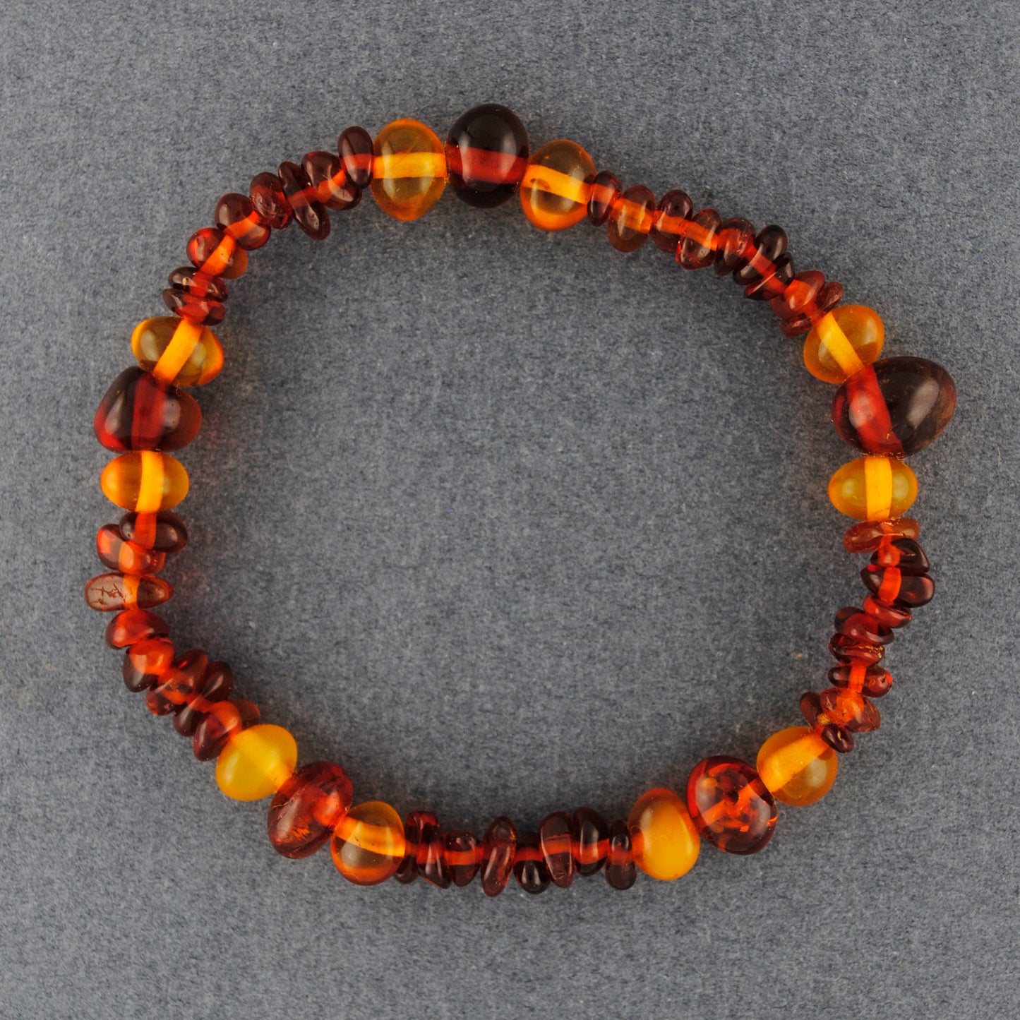Amber Light & Dark Beaded Bracelet