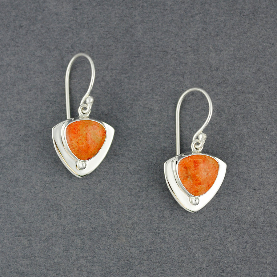 Trillion Coral Earrings