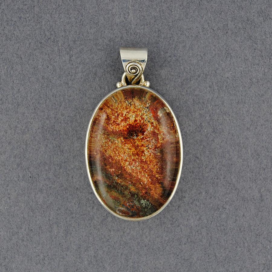 Sterling Silver Lodolite Oval Pendant