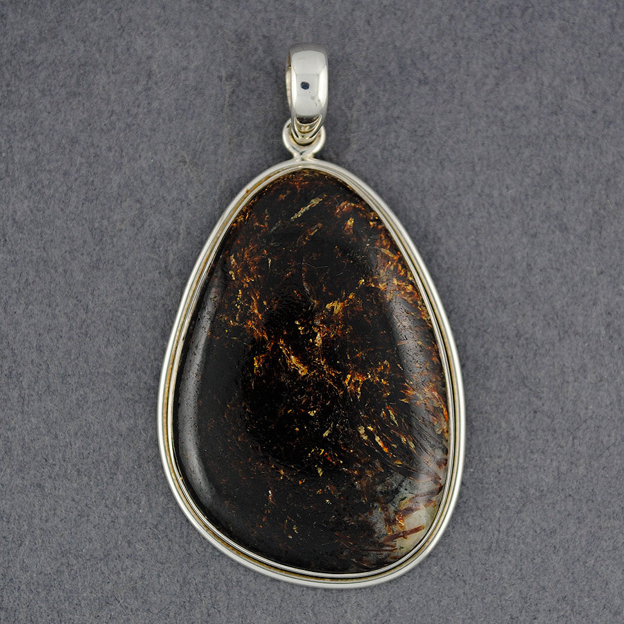 Sterling Silver Astrophylite Angled Drop Pendant