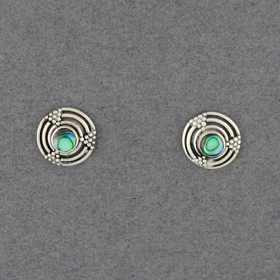 Abalone Antiqued Post Earrings