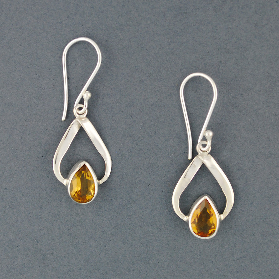 Citrine Double Teardrop Earrings