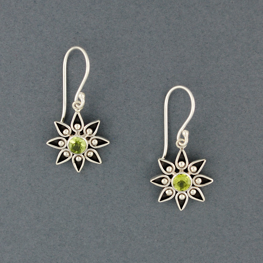 Peridot Starburst Earrings