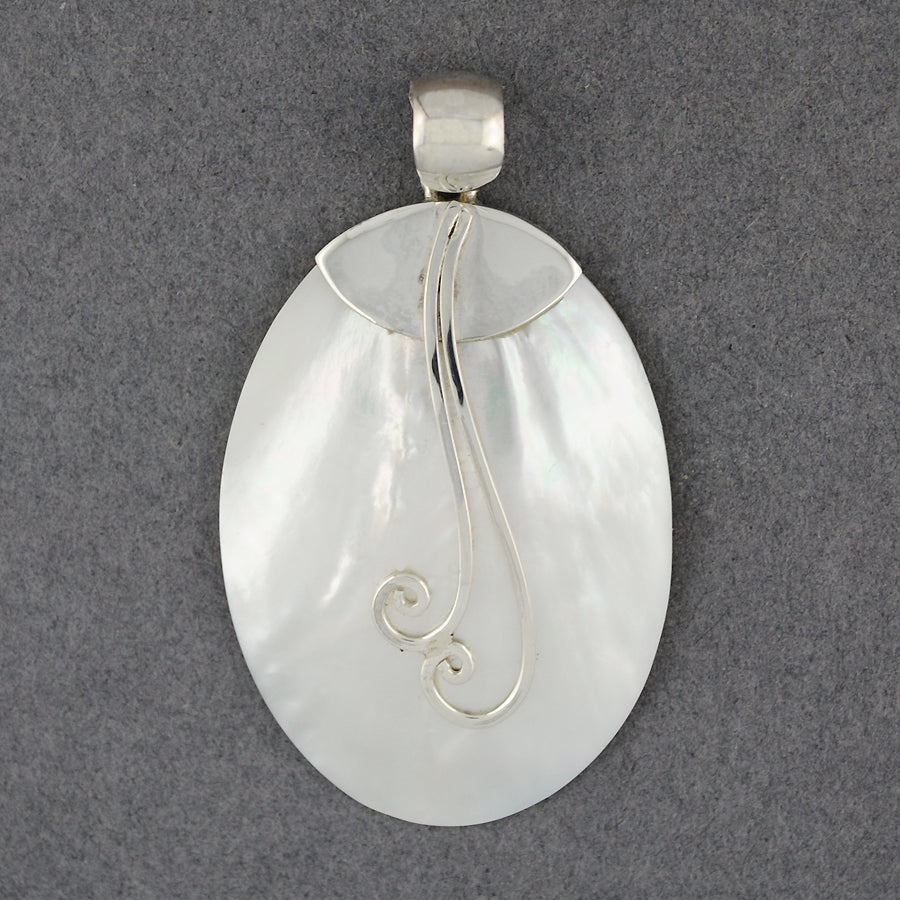 Mother of Pearl Double Swirl Oval Pendant