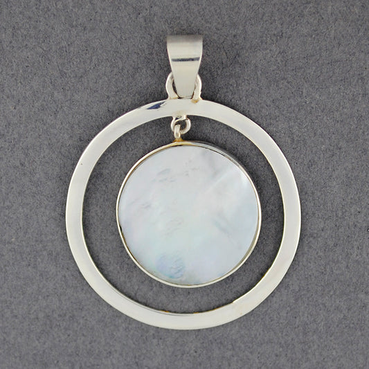 Abalone and Mother of Pearl Reversable Pendant