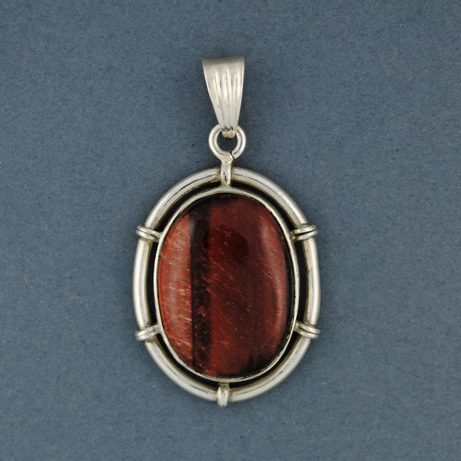 Red Tiger's Eye Oval Pendant