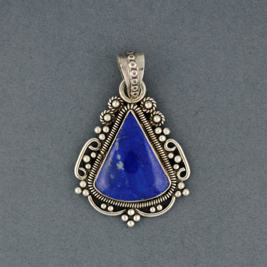 Lapis Fancy Triangle Pendant