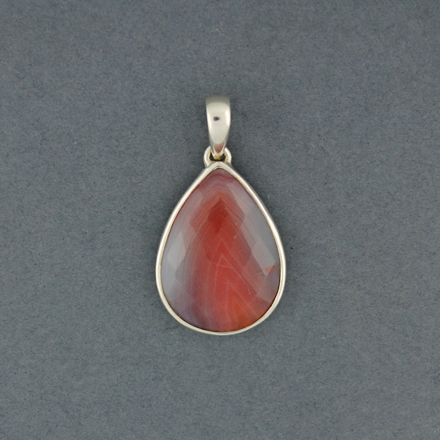 Botswana Agate Faceted Small Teardrop Pendant