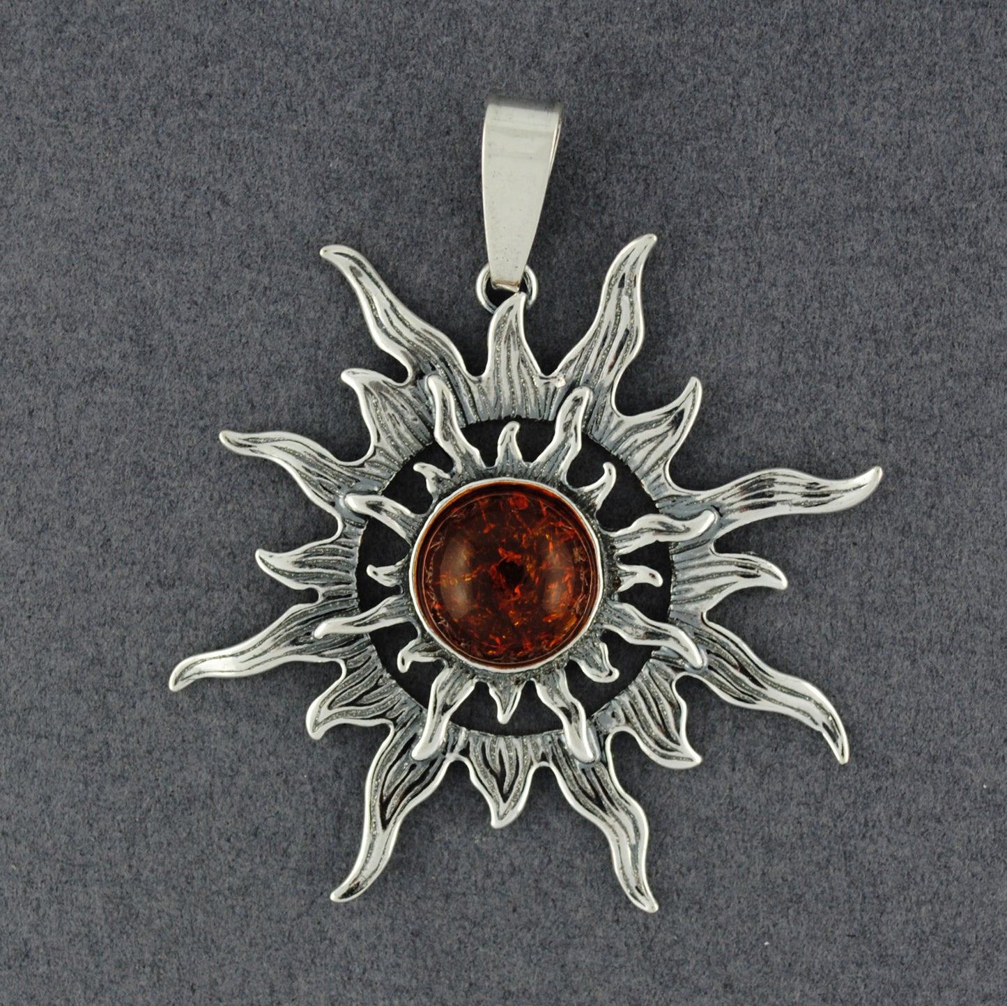 Amber Double Sunburst Pendant