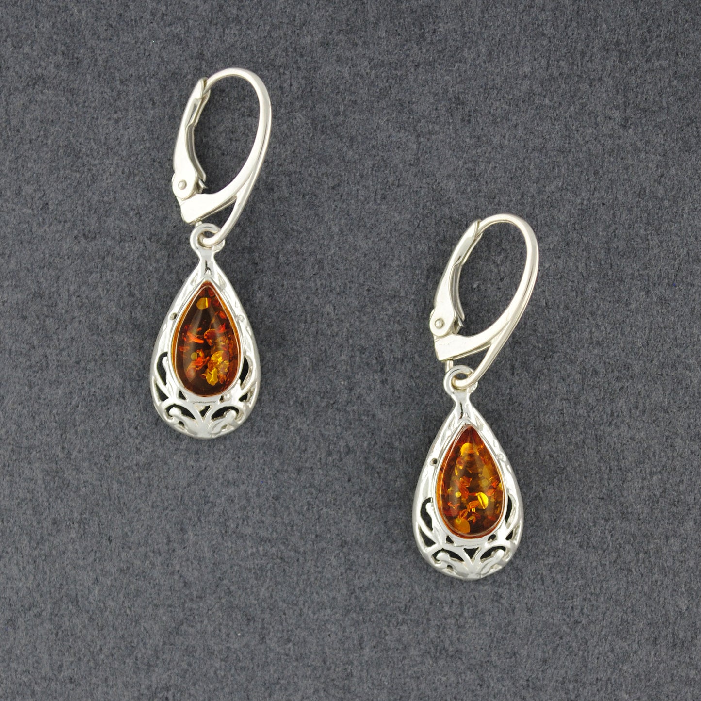 Amber Cutout Teardrop Earrings