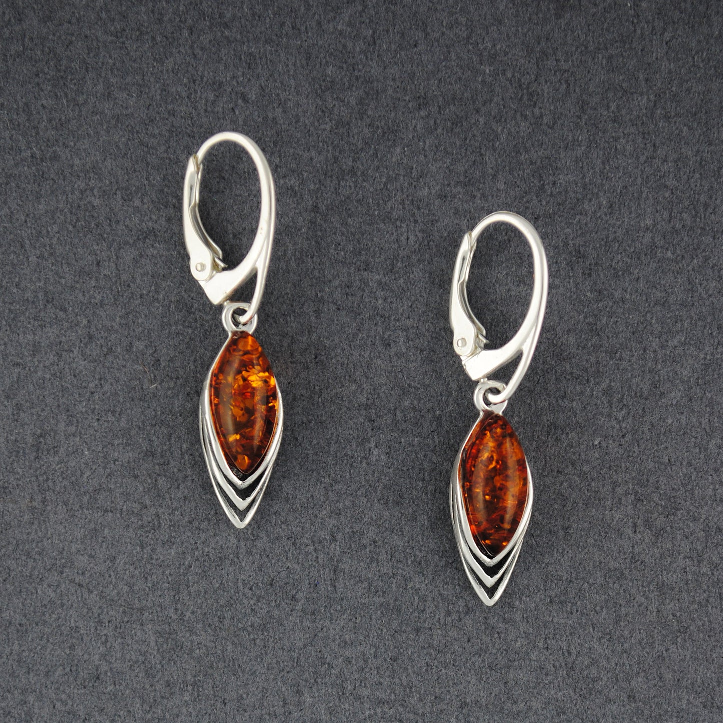 Amber Pointed Dangle Earrings