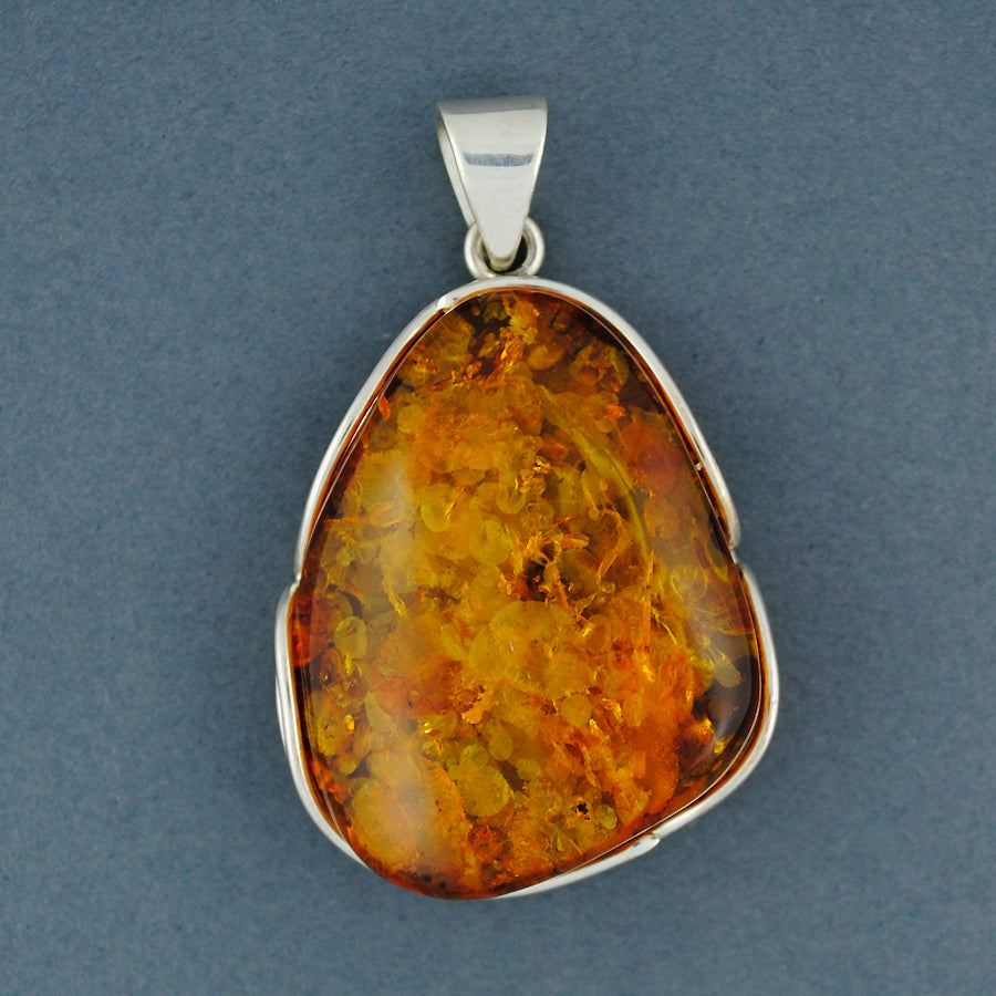 Amber Extra Large Triangle Pendant