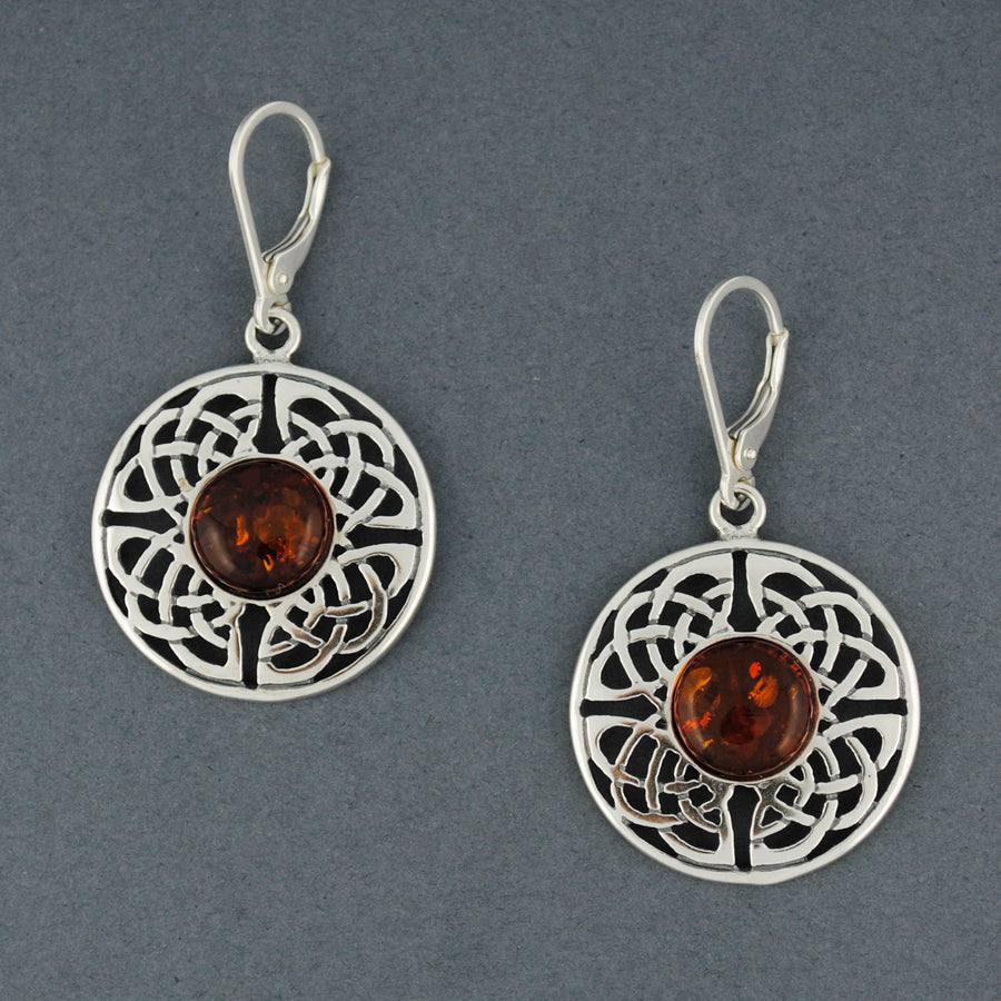 Amber Large Celtic Circle Earrings