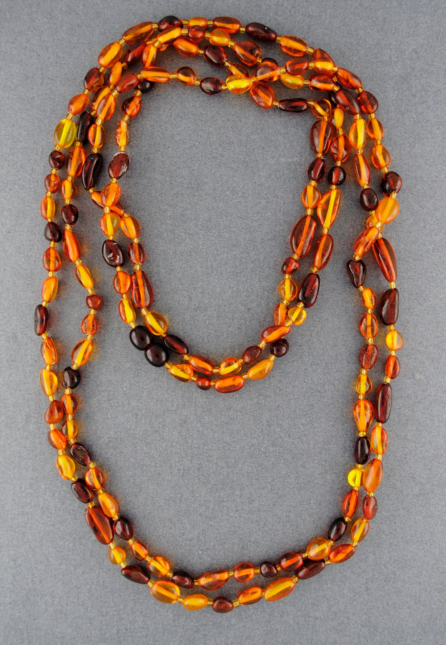 Amber Oval & Circle Beaded Necklace