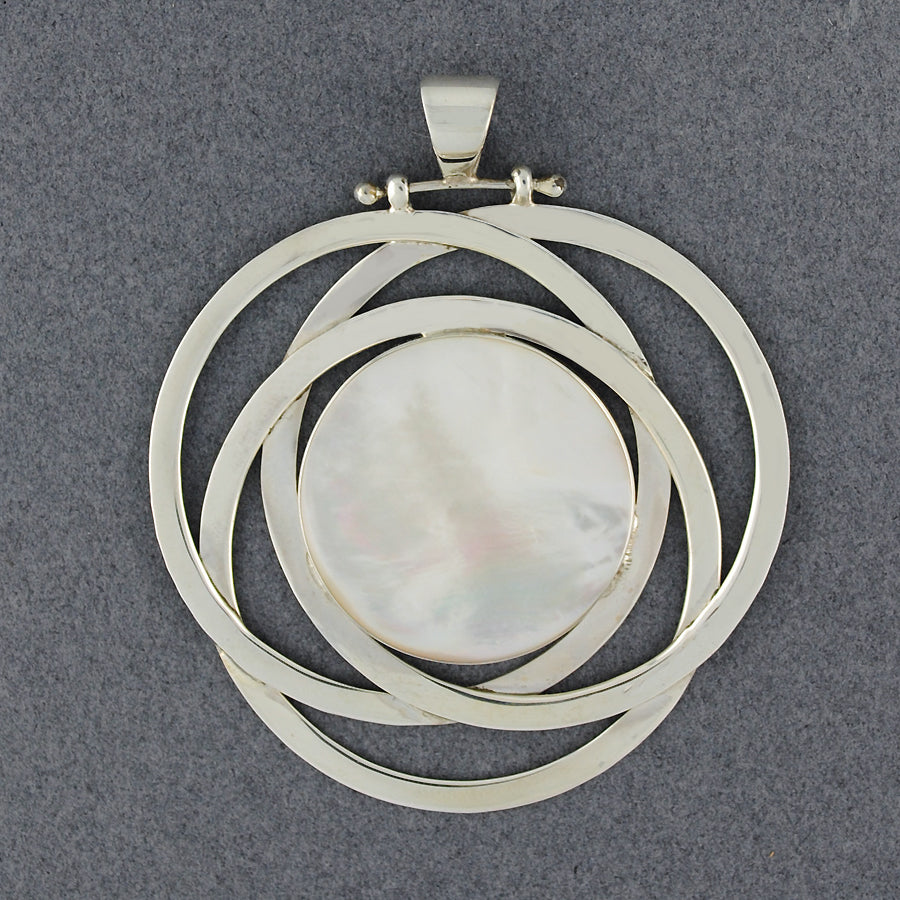 Mother of Pearl Large Layered Circle Pendant