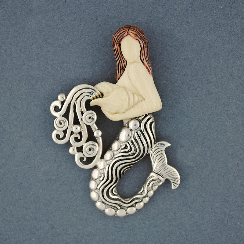 Mermaid with Conch Shell Pendant