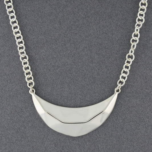 Sterling Silver Molded Crescent Necklace