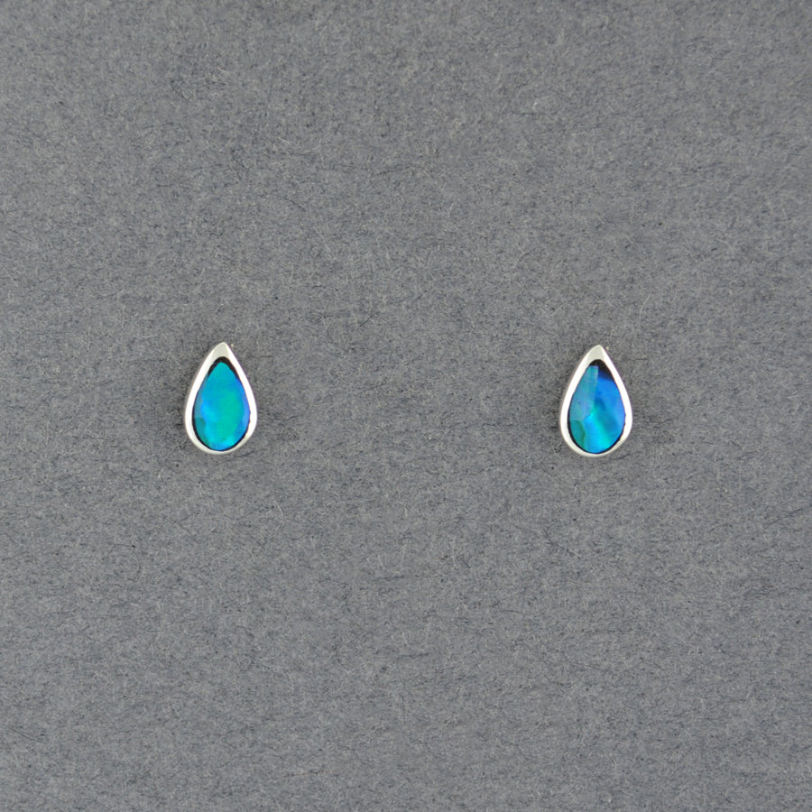 Sterling Silver Paua Teardrop Earrings