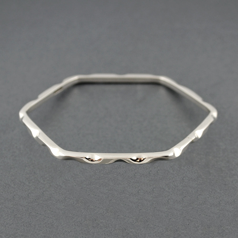 Sterling Silver Molded Hexagon Bangle