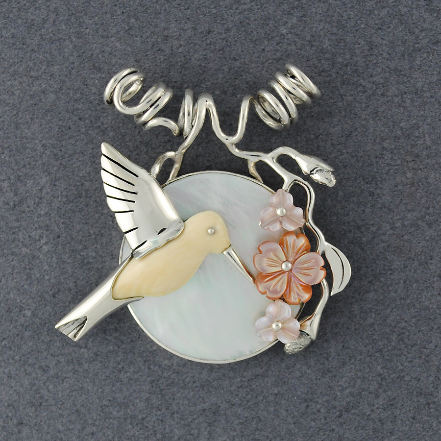Moon Flower Hummingbird Pendant