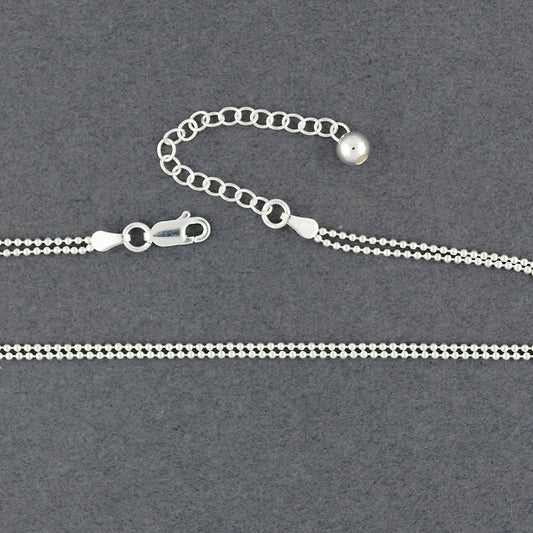 Sterling Silver Double Strand Beaded Anklet