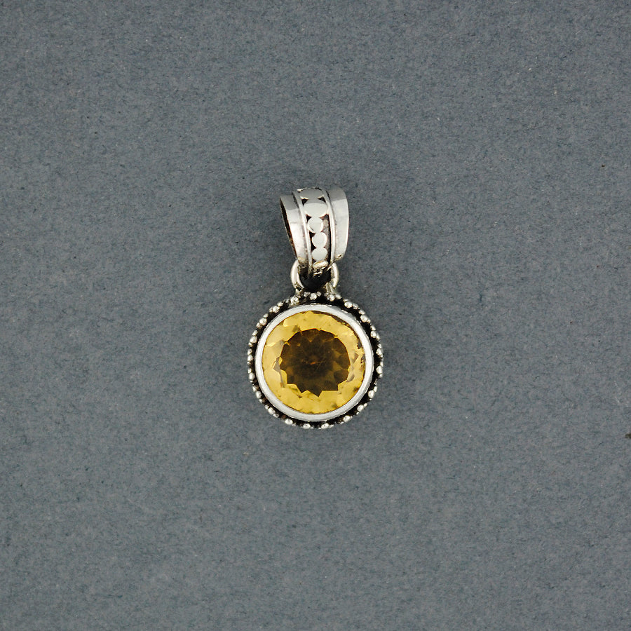 Citrine Dotted Circle Pendant