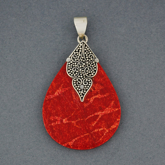 Coral Curls and Dots Pendant