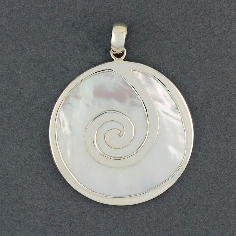 Mother of Pearl Silver Spiral Pendant